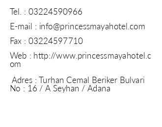 Boutique Hotel Princess Maya iletiim bilgileri